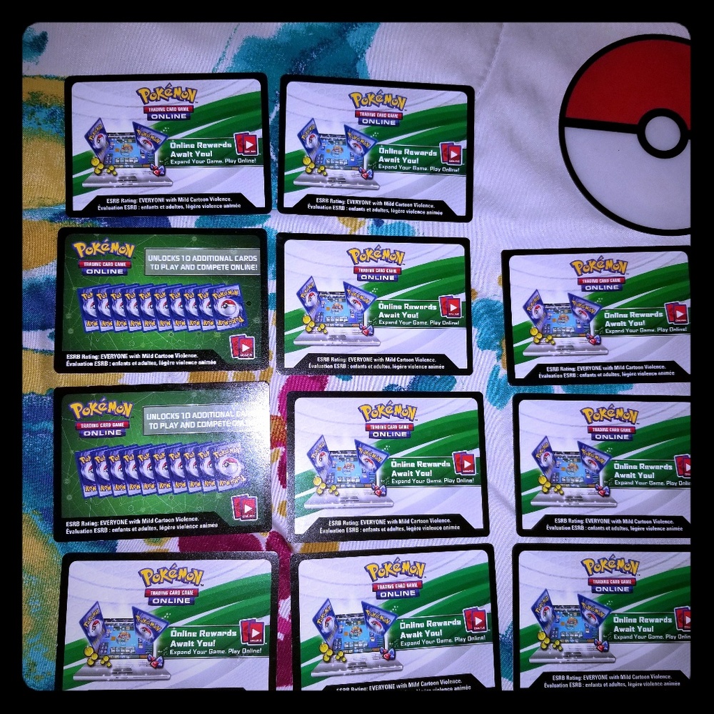 Set of 11 New Pokemon Online Trading Card Game